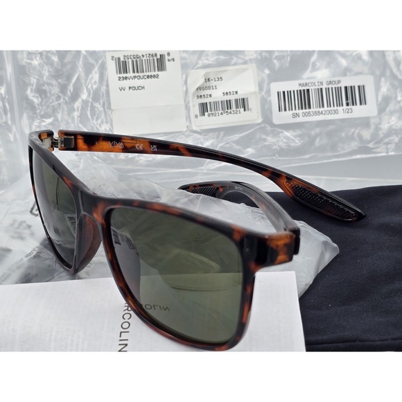 NEW With Tags‎ Marcolin Eyewear Men's Injected Oval Sunglasses Color Dark Havana - Picture 8 of 15